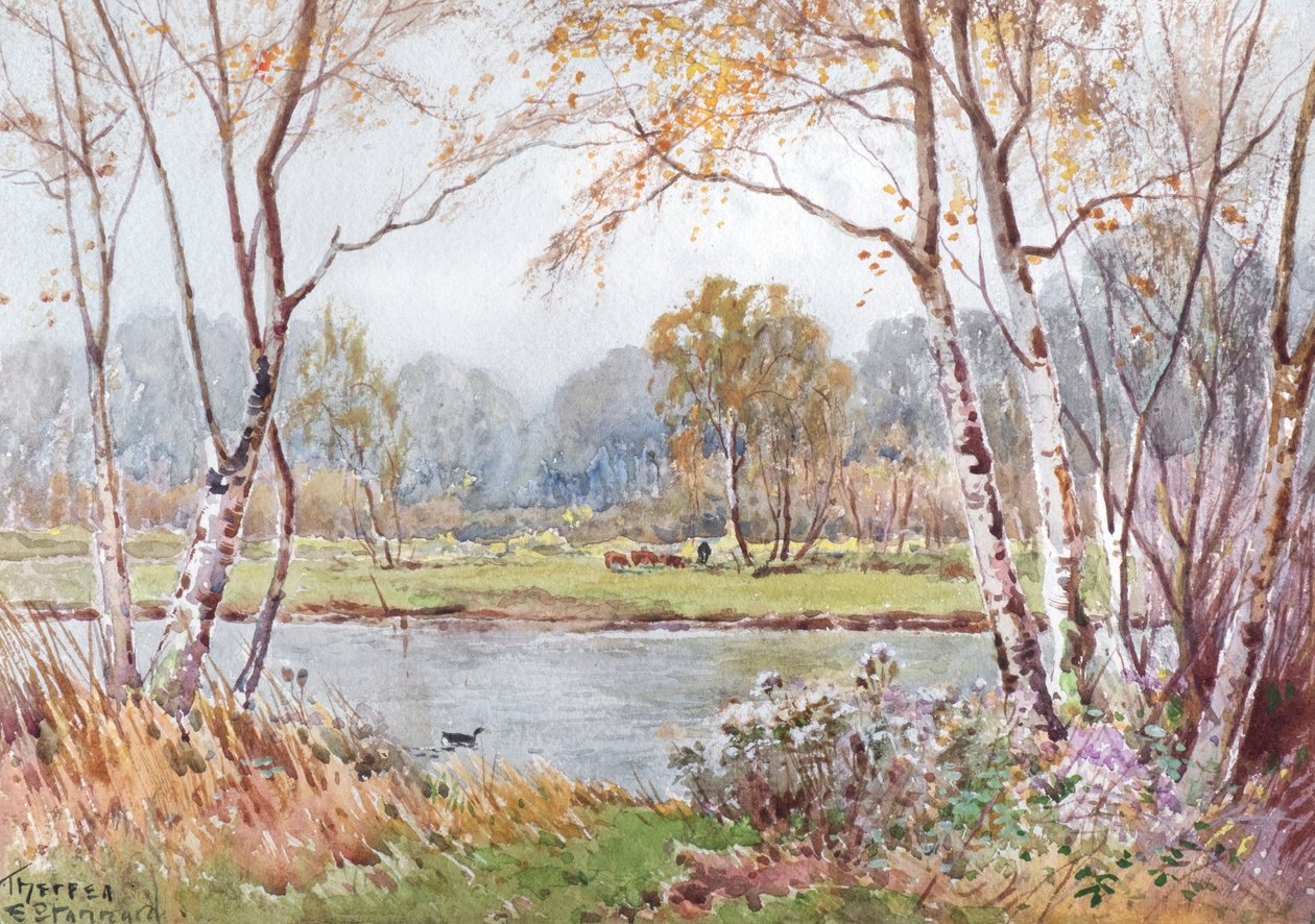 Solig dag på floden Ouse (akvarell) av Theresa Sylvester Stannard