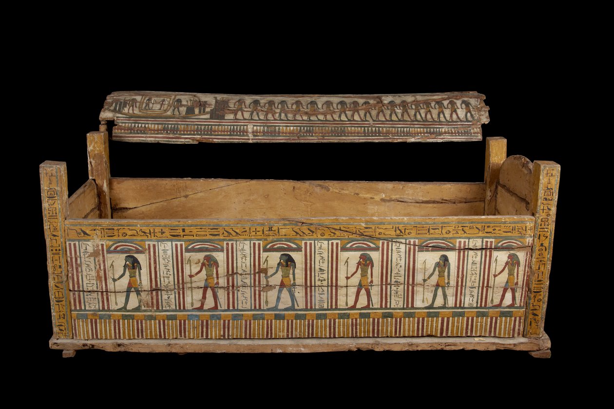Djeddjehutefankh kista (trä och ben) av Third Intermediate Period Egyptian