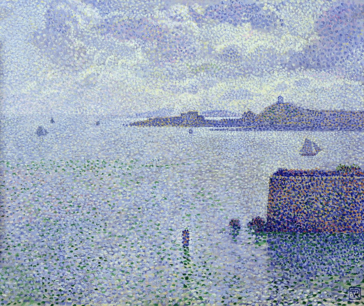 Segelbåtar i en mynning, ca 1892-93 av Théo van Rysselberghe