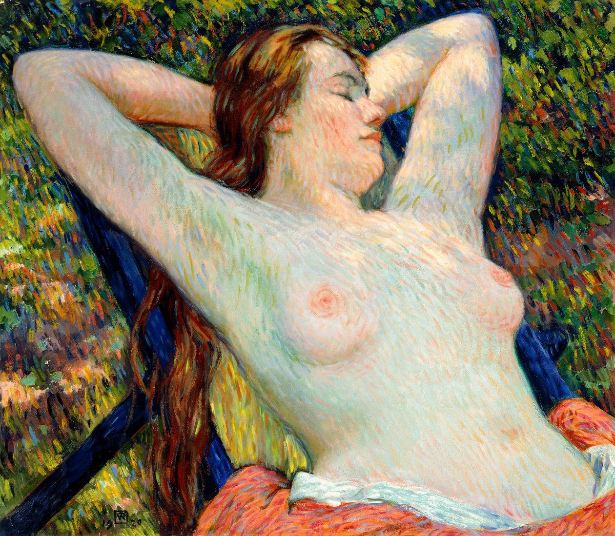 Modellens siesta, 1920 av Théo van Rysselberghe