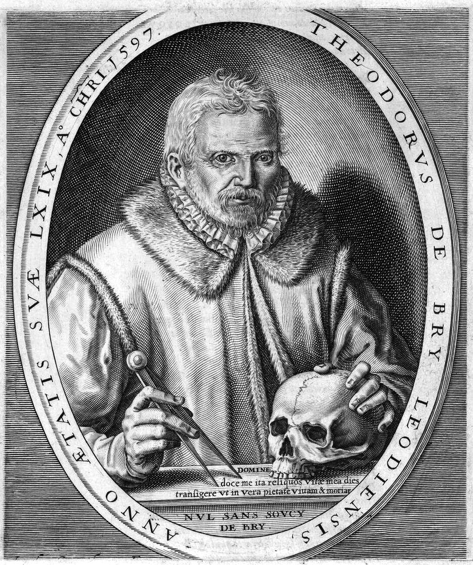 Porträtt av Theodor de Bry av Theodore de Bry