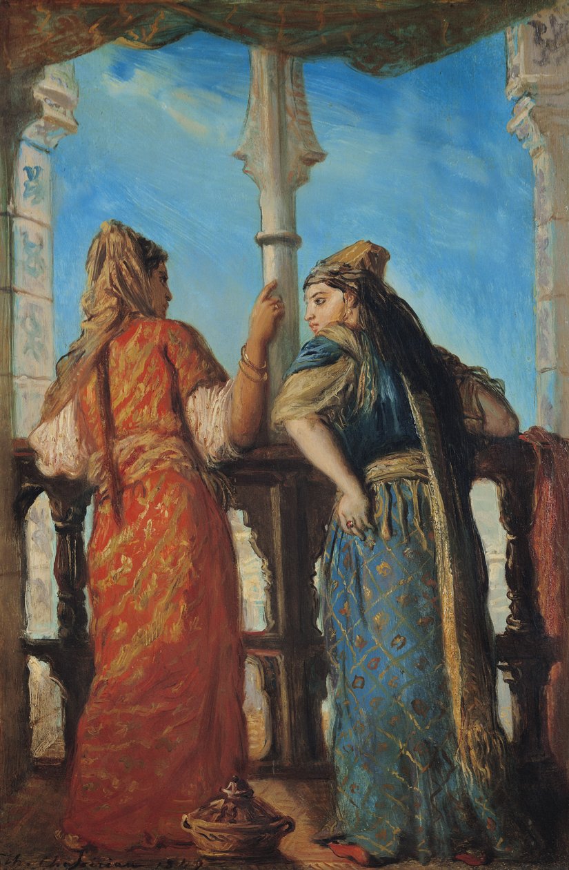 Judiska kvinnor på balkongen, Alger, 1849 av Théodore Chassériau