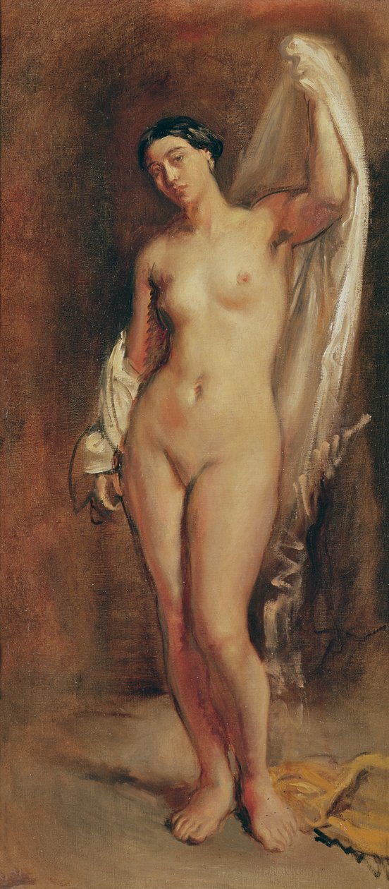 Standing Female Naken, studie för Tepidariums centralfigur av Théodore Chassériau