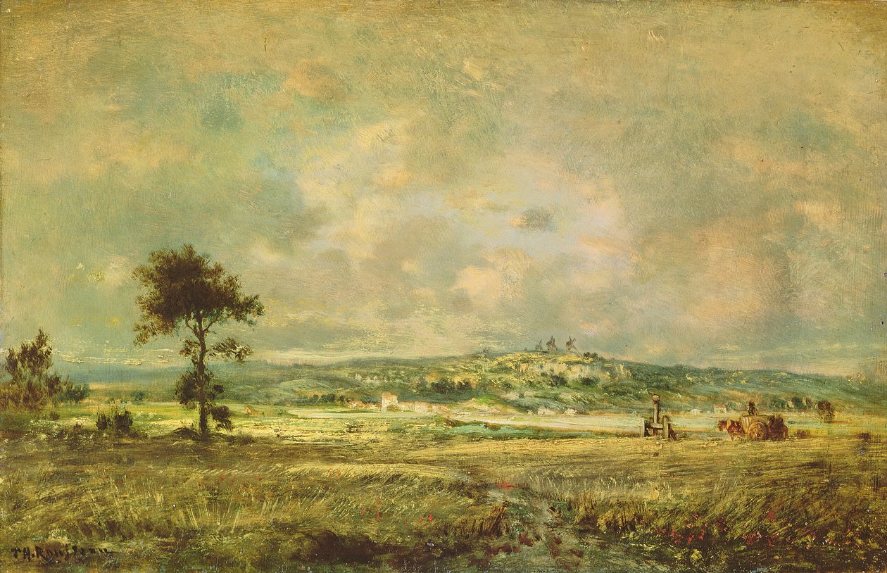 Effekter av en storm, utsikt över Montmartreslätten av Pierre Etienne Theodore Rousseau