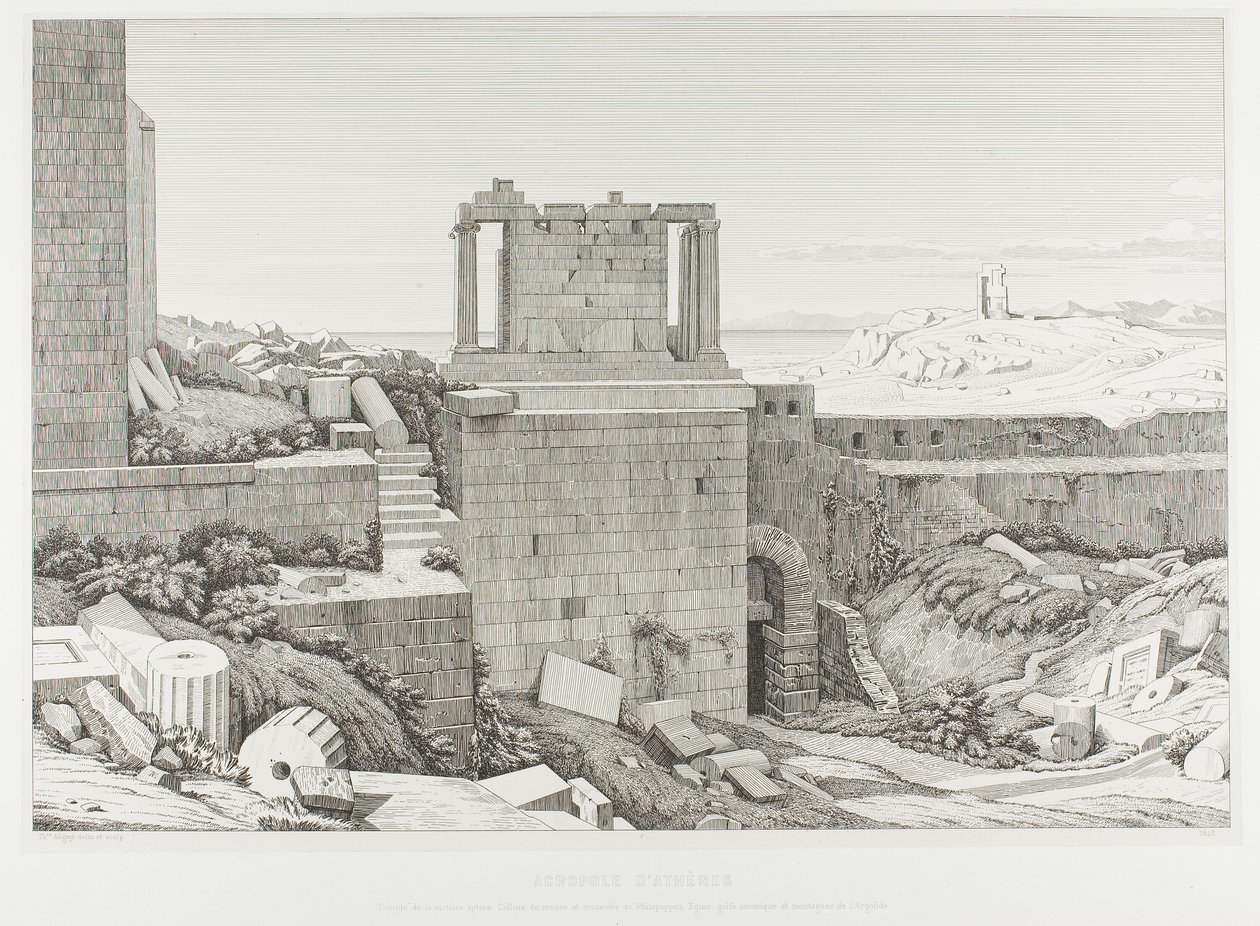 Akropolis i Aten av Théodore Caruelle d