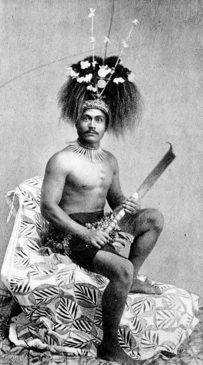 Talolo, iklädd den ceremoniella klänningen av en manaia, c.1895 av Thomas Andrew