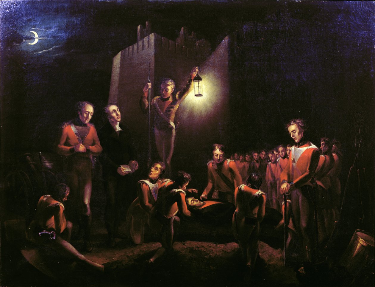 Sir John Moores begravning i La Coruna, 1809 av Thomas Ballard