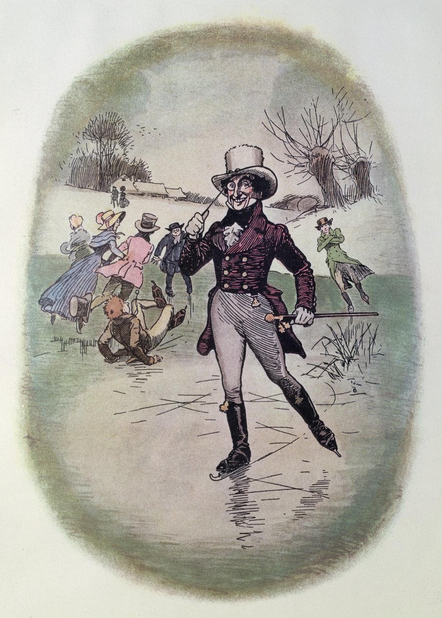 Skridskoåkning, 1820 av Thomas Brown
