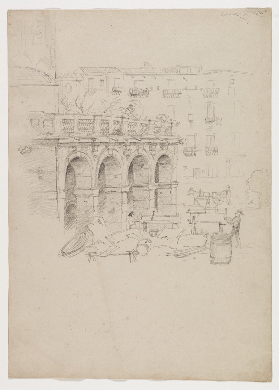Arcade i Palermo, Sicilien, 1842 av Thomas Cole