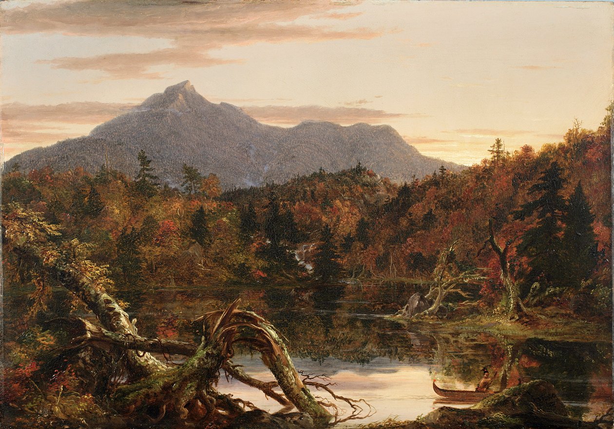 Höstskymning, utsikt över Corway Peak, 1834 av Thomas Cole