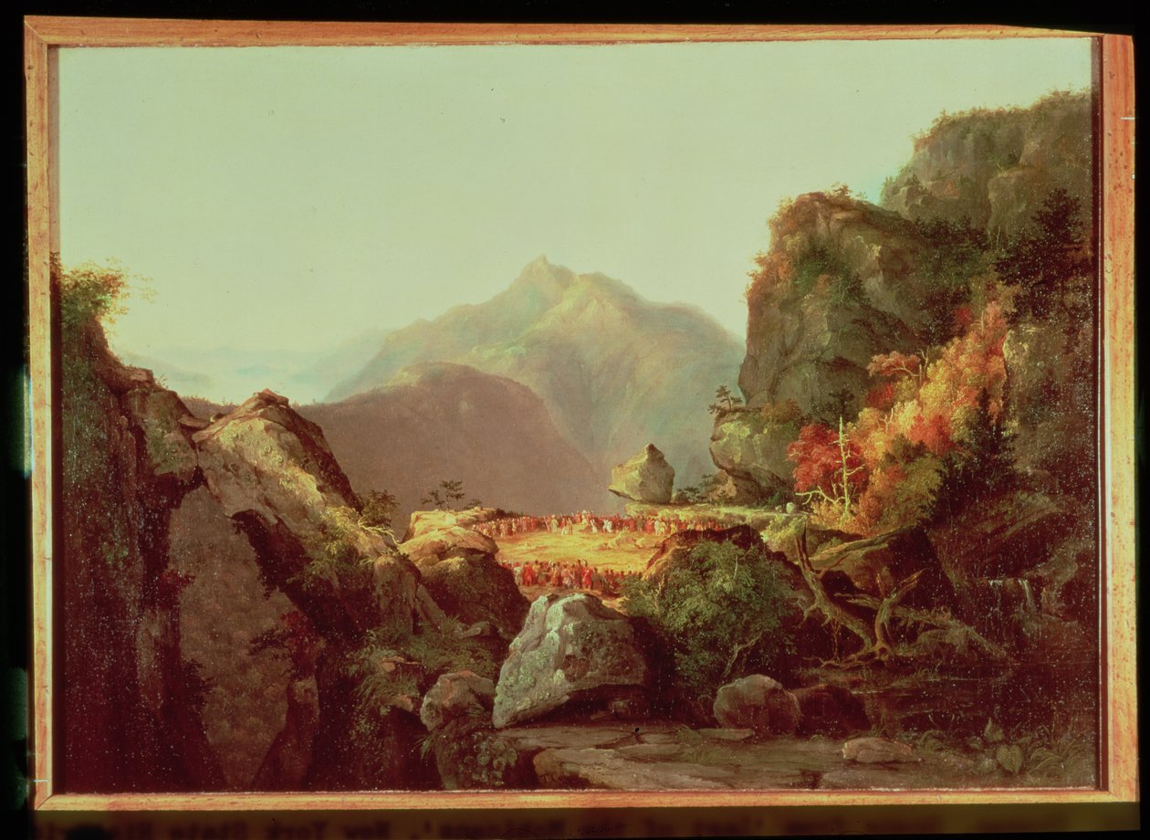 Scen ur "The Last of the Mohicans" av James Fenimore Cooper (1789-1851), publicerad 1826. av Thomas Cole