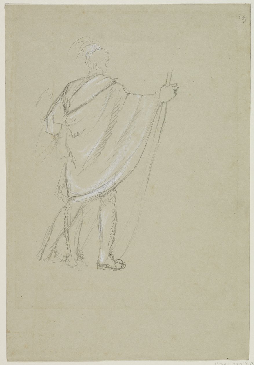 Stående indian (grafitpenna på papper) av Thomas Cole