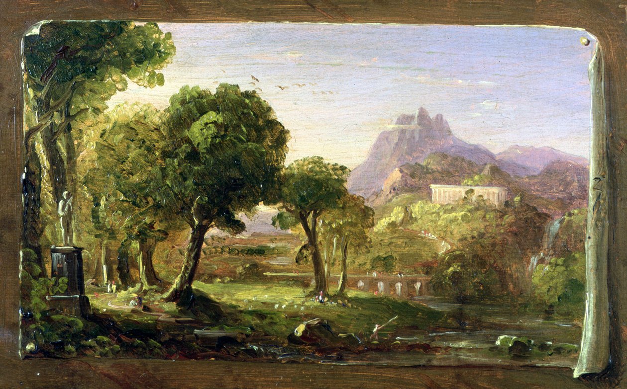 Studie till drömmen om Arkadien, 1838 av Thomas Cole