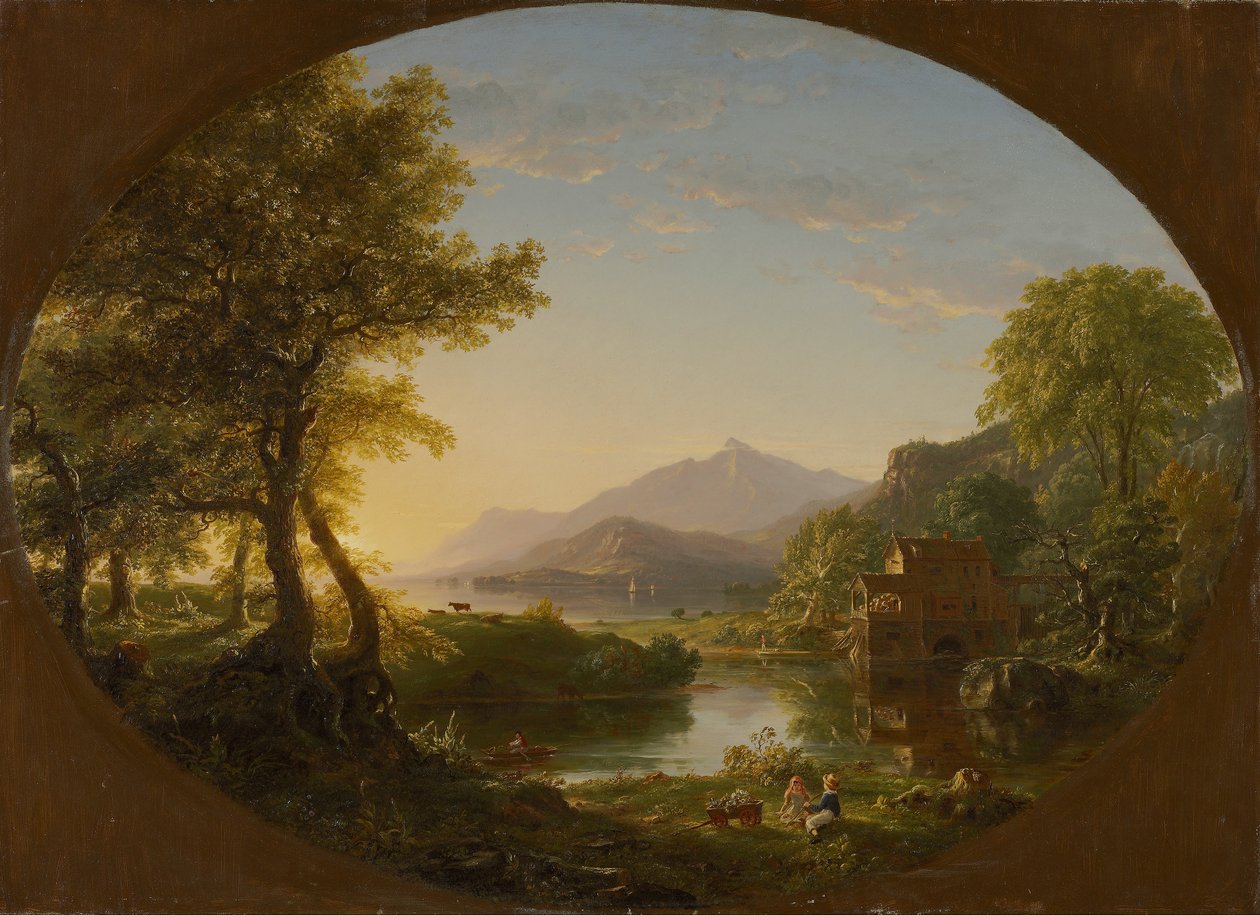 Kvarnen, solnedgången av Thomas Cole