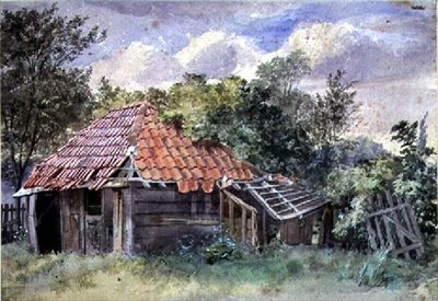 Landskap, med skjul av Thomas Collier