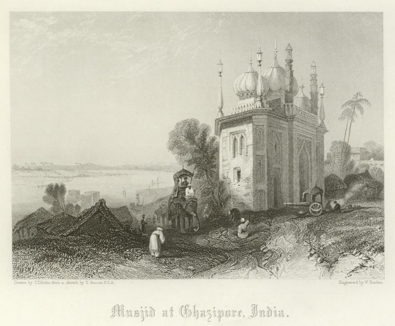 Masjid i Ghazipore, Indien av Thomas Colman Dibdin