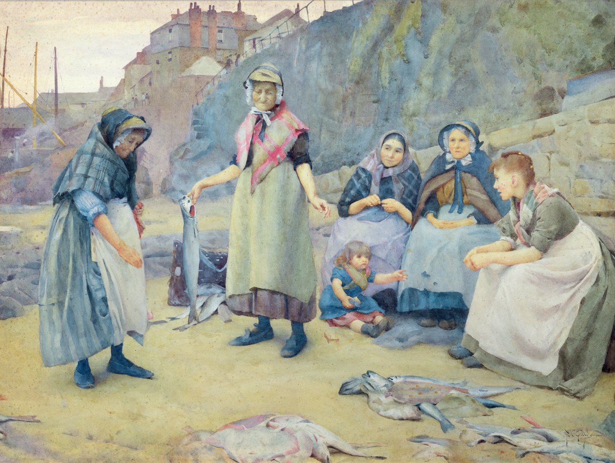 Visar fisk, 1891 av Thomas Cooper Gotch