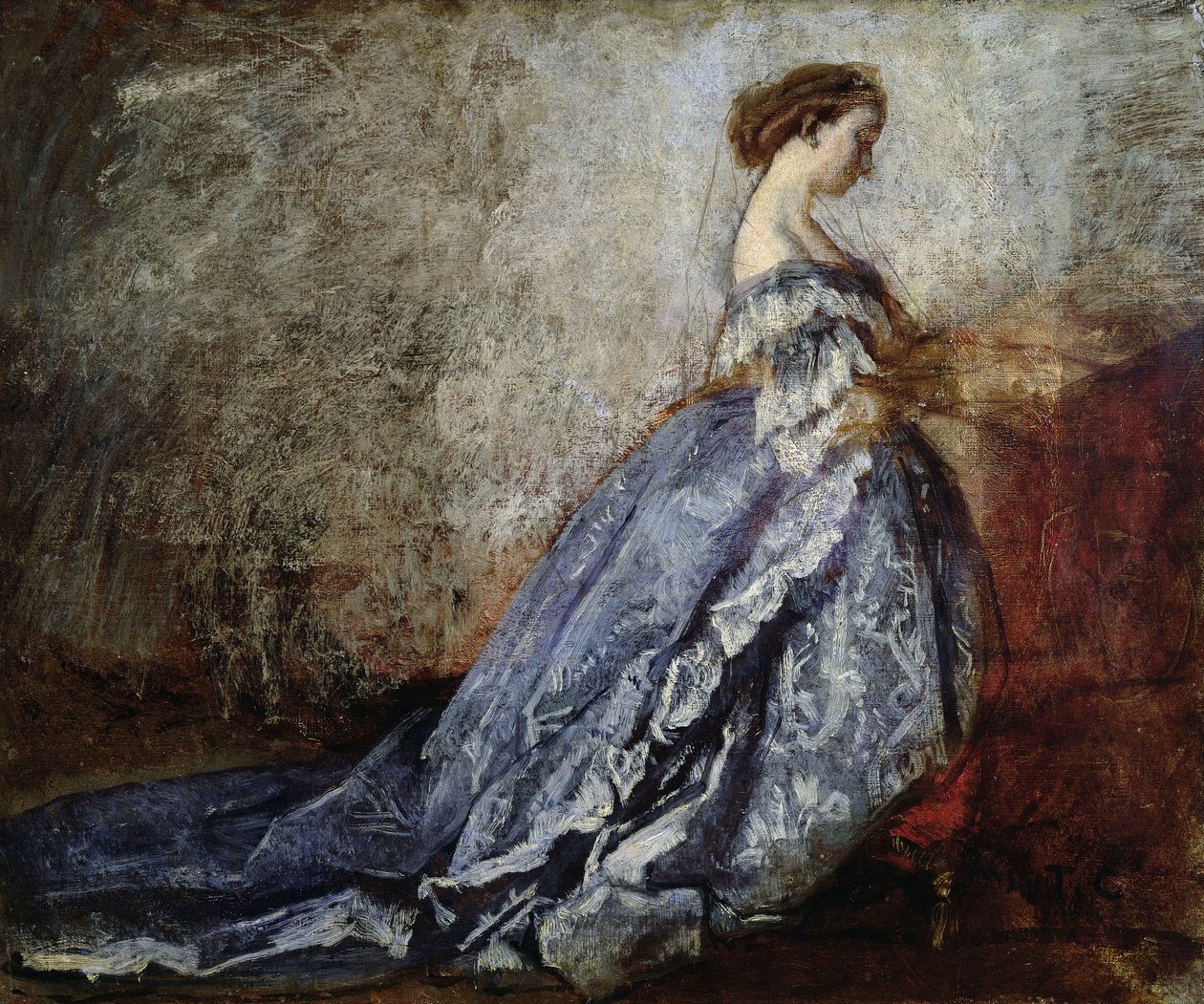 Porträtt av kejsarinnan Eugenie av Frankrike (1826-1920) av Thomas Couture
