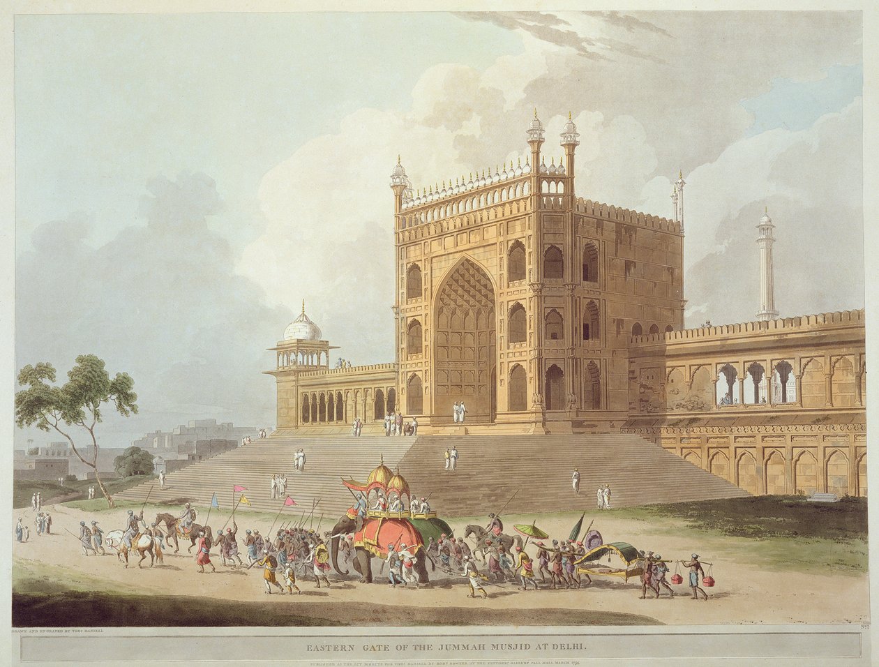 Eastern Gate of the Jummah Musjid i Delhi, från "Oriental Scenery: Twenty Four Views in Hindoostan", 1795 av Thomas Daniell