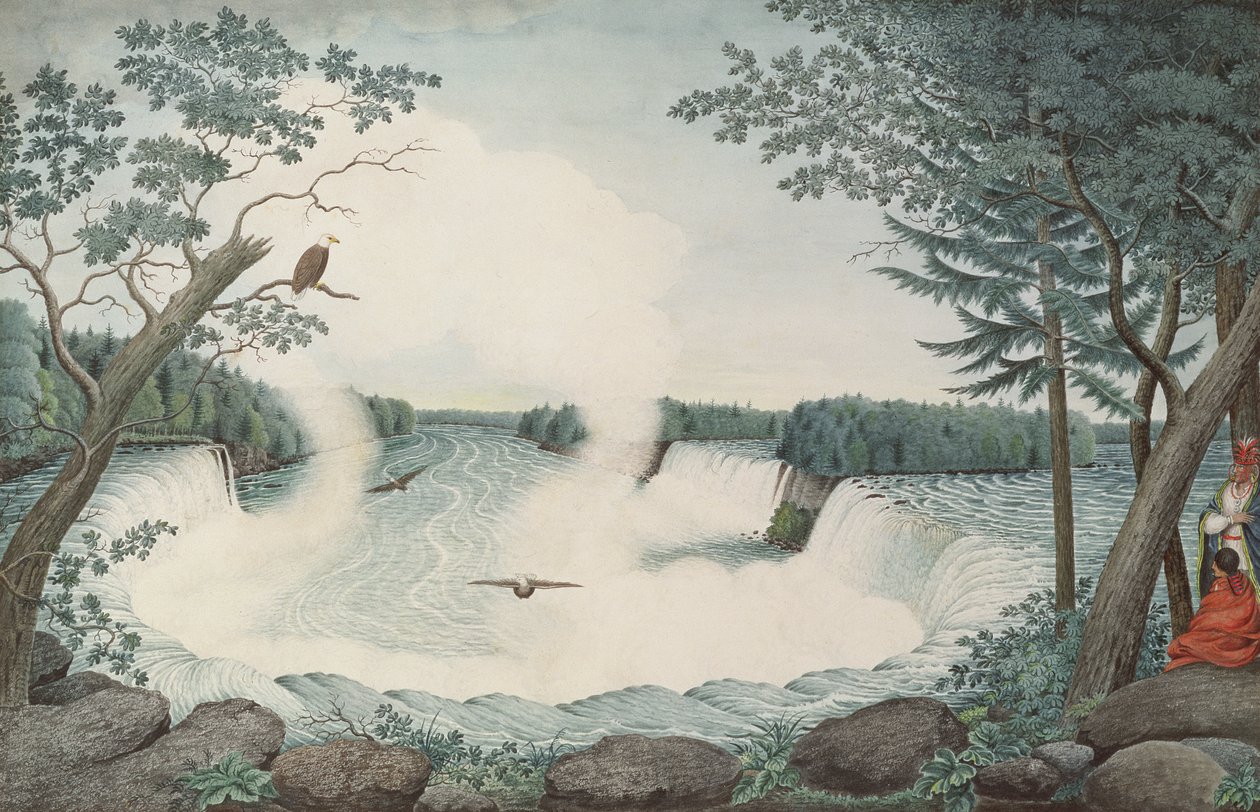 Niagarafallen ovanifrån, ca 1766 av Thomas Davies
