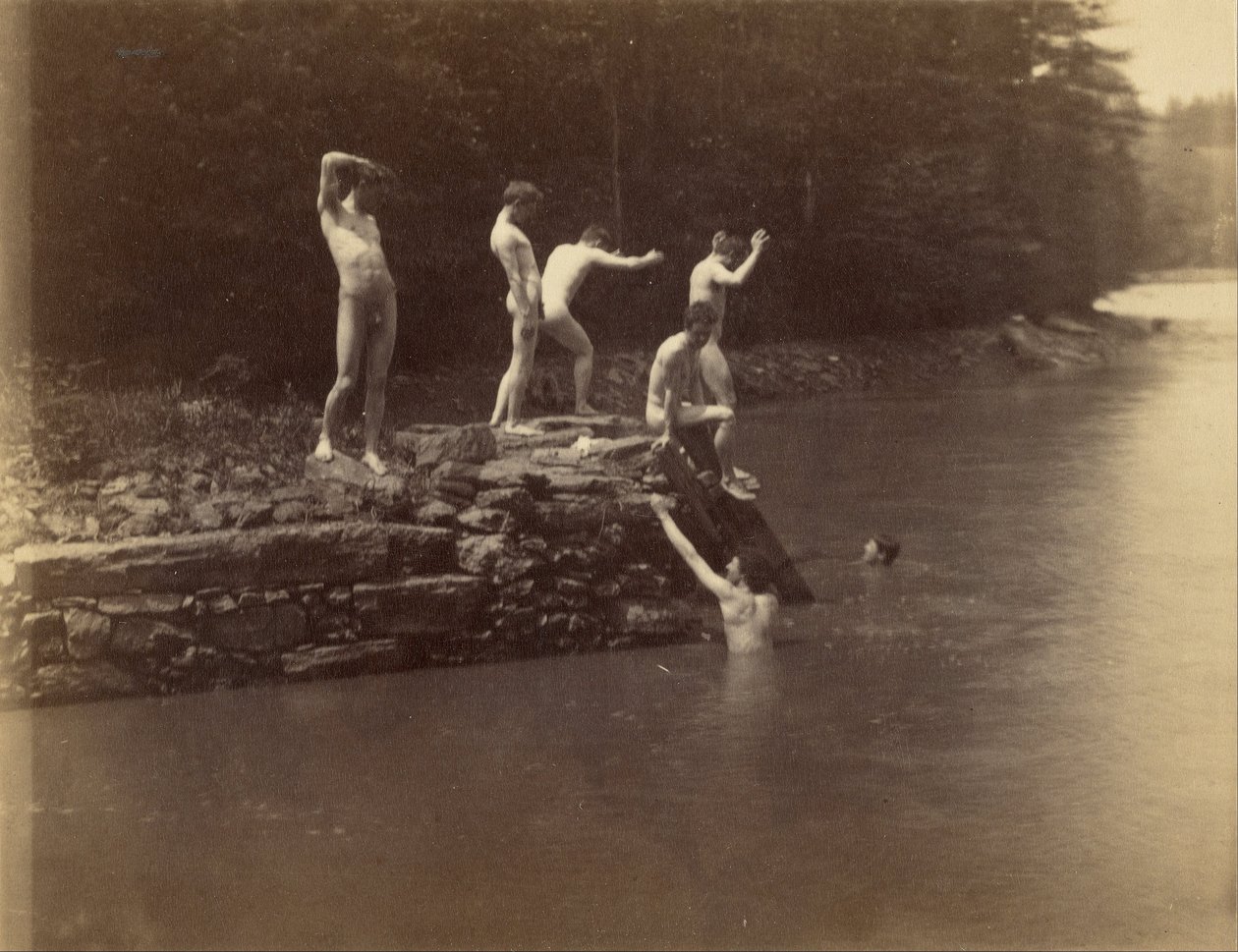 Eakinss studenter vid simhålet av Thomas Eakins