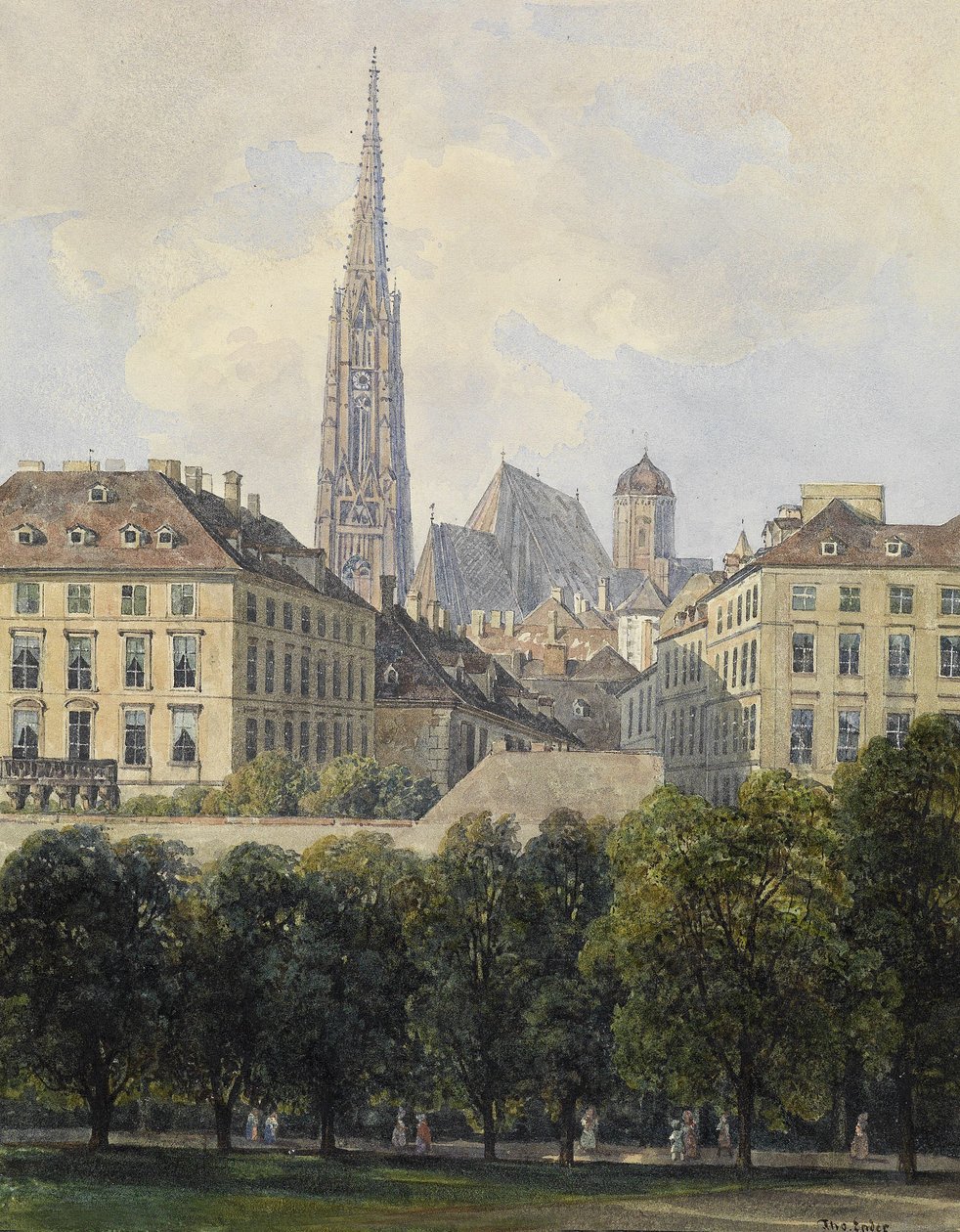 Blick auf den Stephansdom vom Glacis aus av Thomas Ender