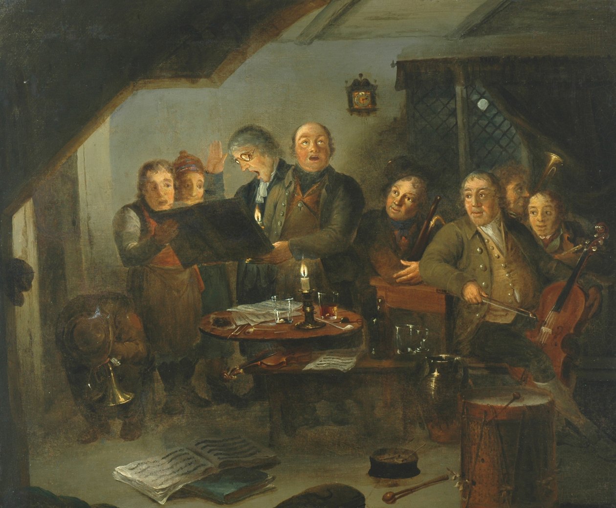 Halifax Church Choir övar på Ring O Bells Inn, 1796 av Thomas Farrar