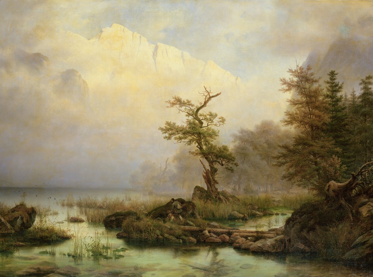 En höstmorgon i Königssee, 1835 av Thomas Fearnley