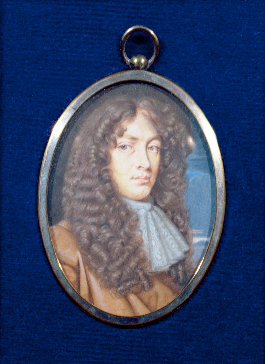 Porträtt av en man (tempera) av Thomas Flatman