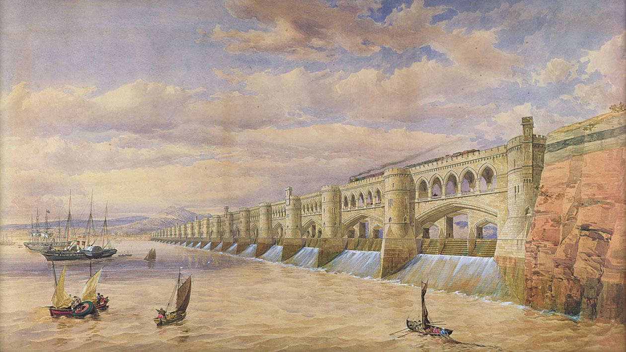 Föreslagen barrage över floden Severn (wc på papper) av Thomas Fulljames