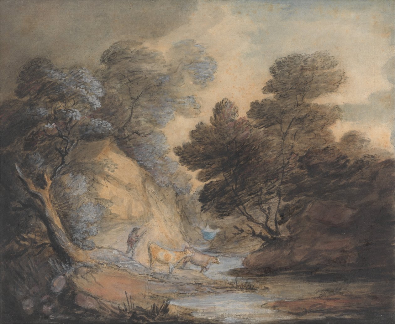 Nötkreatur från en bäck av Thomas Gainsborough