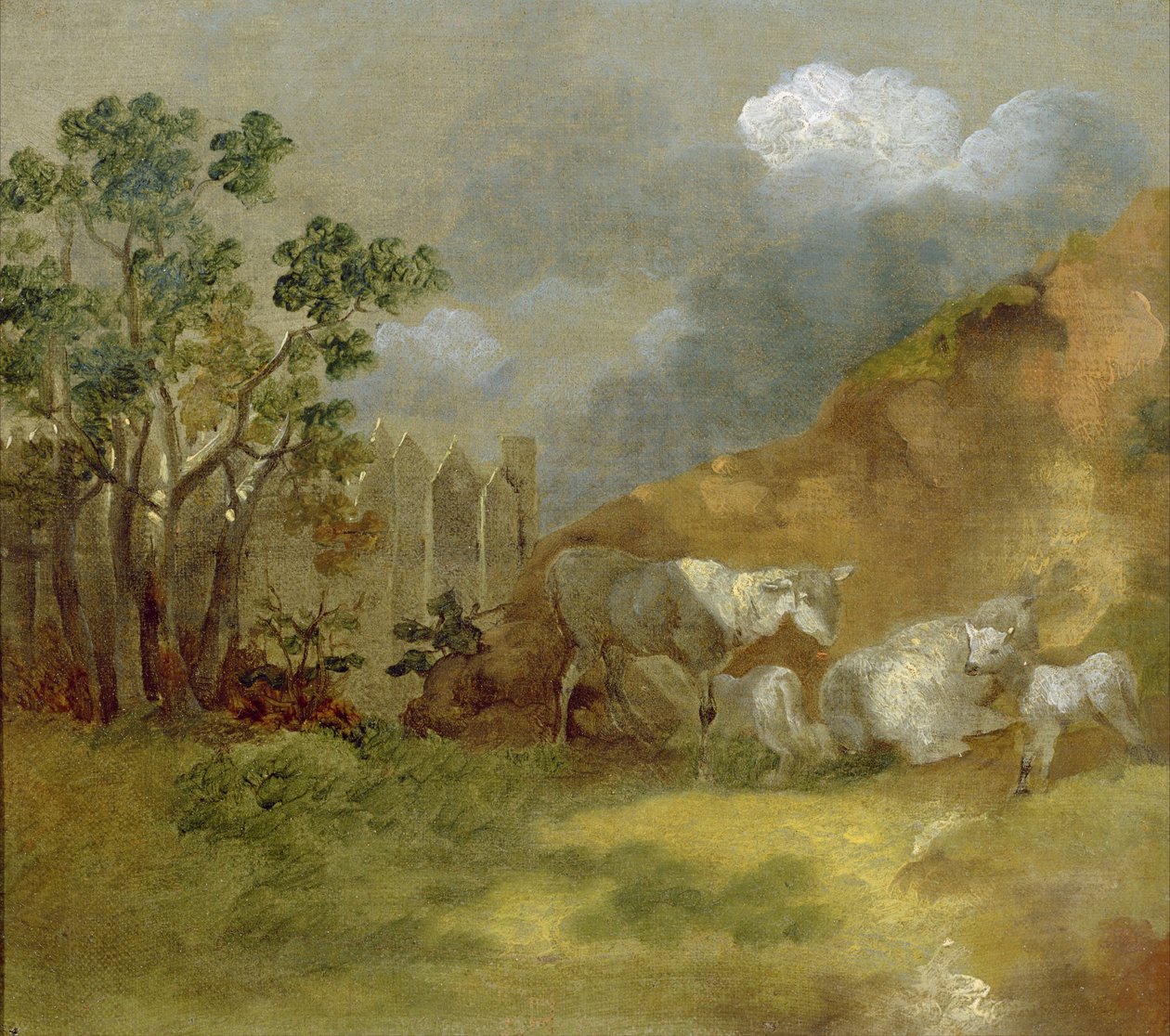 Landskap med får, c.1744 av Thomas Gainsborough