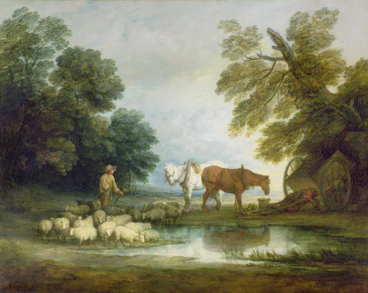 Herde vid en bäck av Thomas Gainsborough