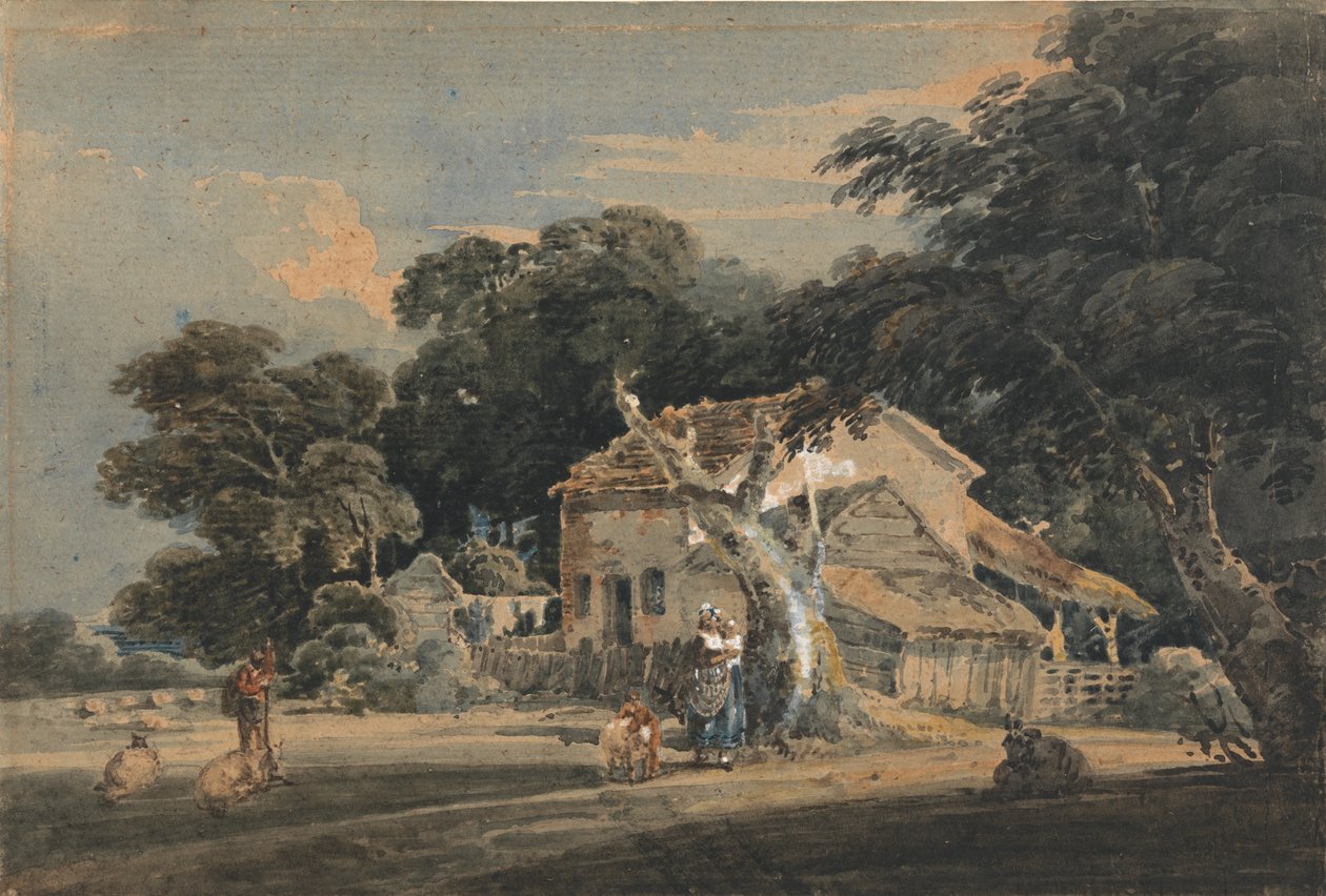 En Devonshire Farm av Thomas Girtin