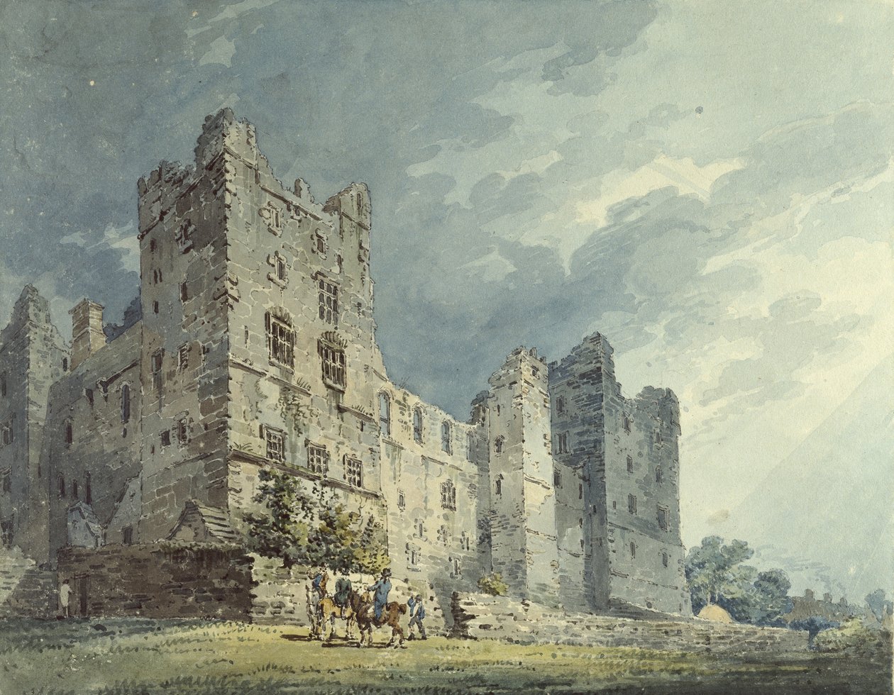 Bolton Castle, Yorkshire (akvarell över markeringar i grafit) av Thomas Girtin