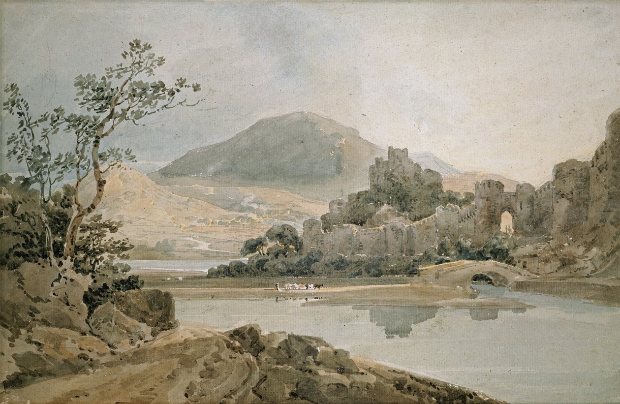 Conway Castle, North Wales (wc på papper) av Thomas Girtin
