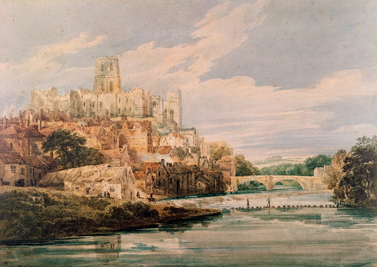 Slottet och katedralen i Durham av Thomas Girtin