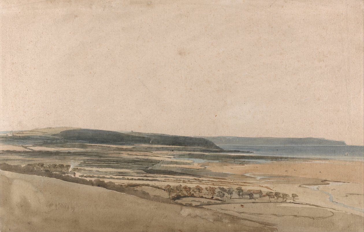 Flodmynning vid floden Taw, Devon av Thomas Girtin