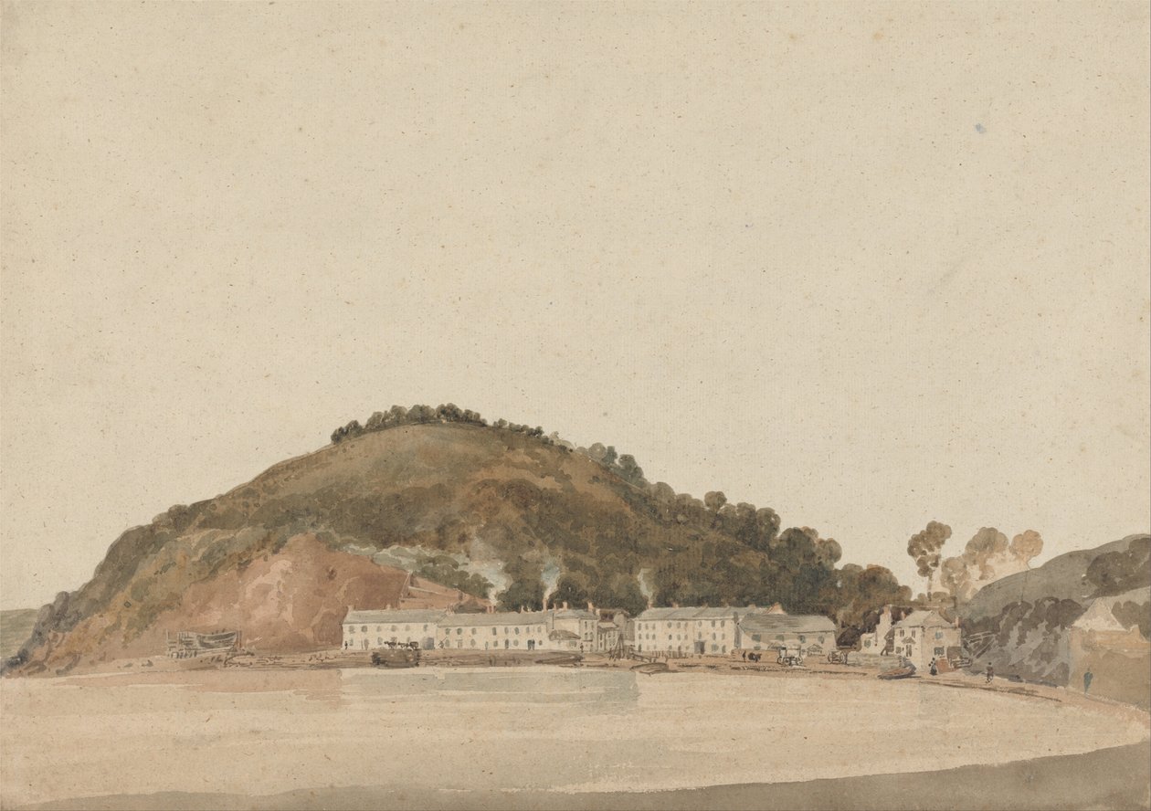 Udde vid kusten i South Devon, möjligen Shaldon av Thomas Girtin