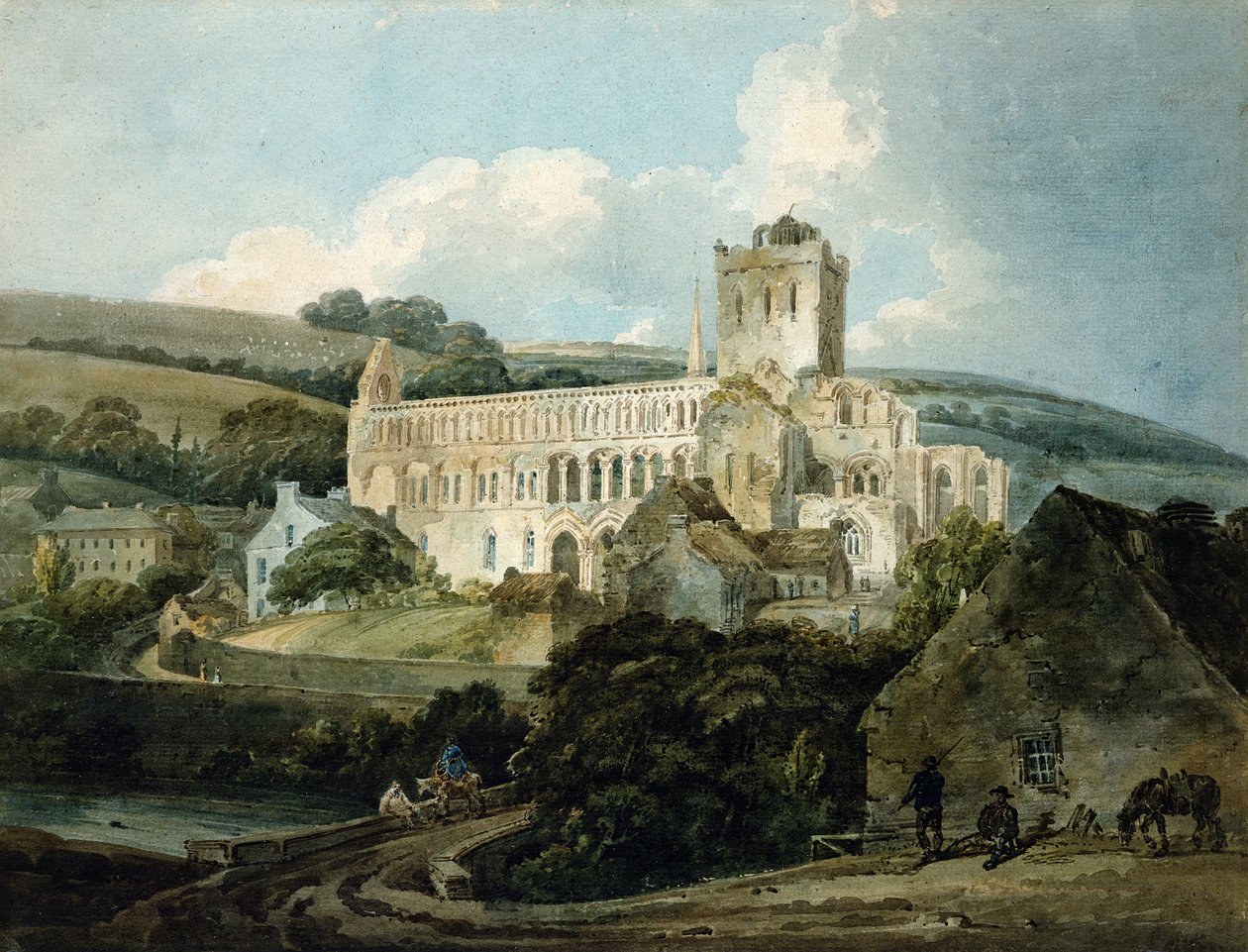 Jedburgh Abbey från sydost av Thomas Girtin