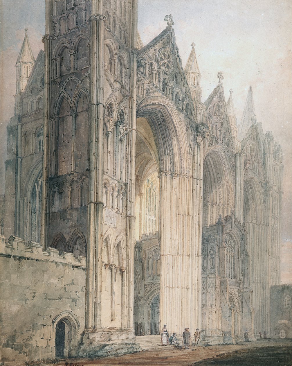 Peterboroughs katedral av Thomas Girtin