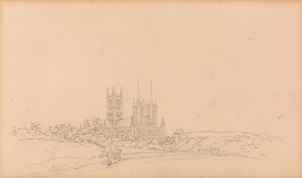 Utsikt över Lincoln Cathedral av Thomas Girtin