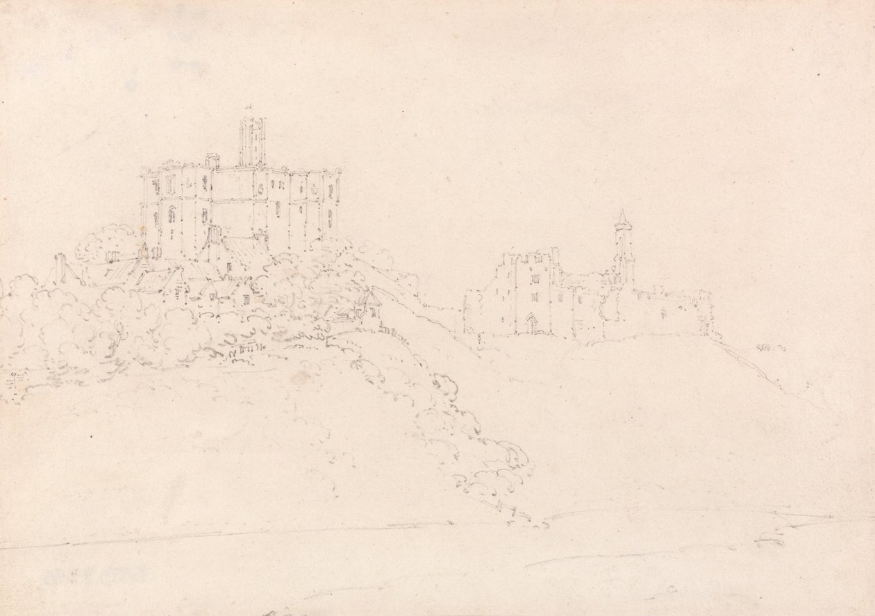 Warkworth Castle, Northumberland av Thomas Girtin