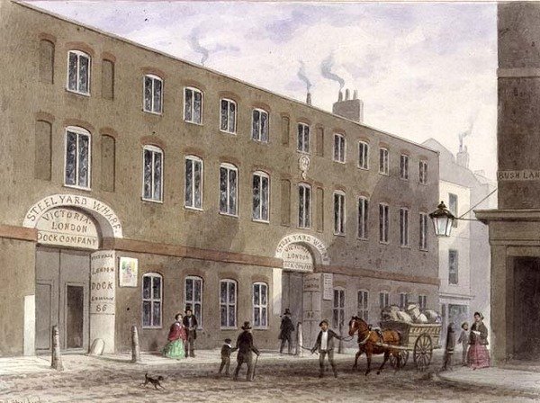 Steelyard Wharf, Upper Thames St. av Thomas Hosmer Shepherd