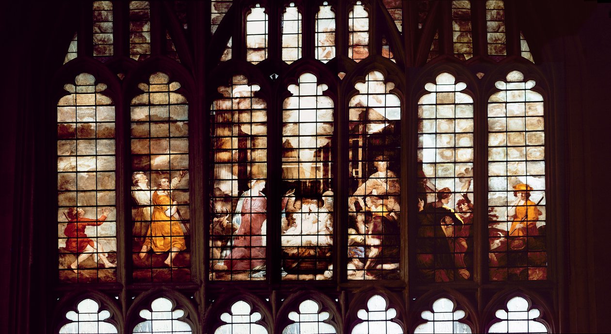 Julkrubba (målat glas) av Thomas Jervais