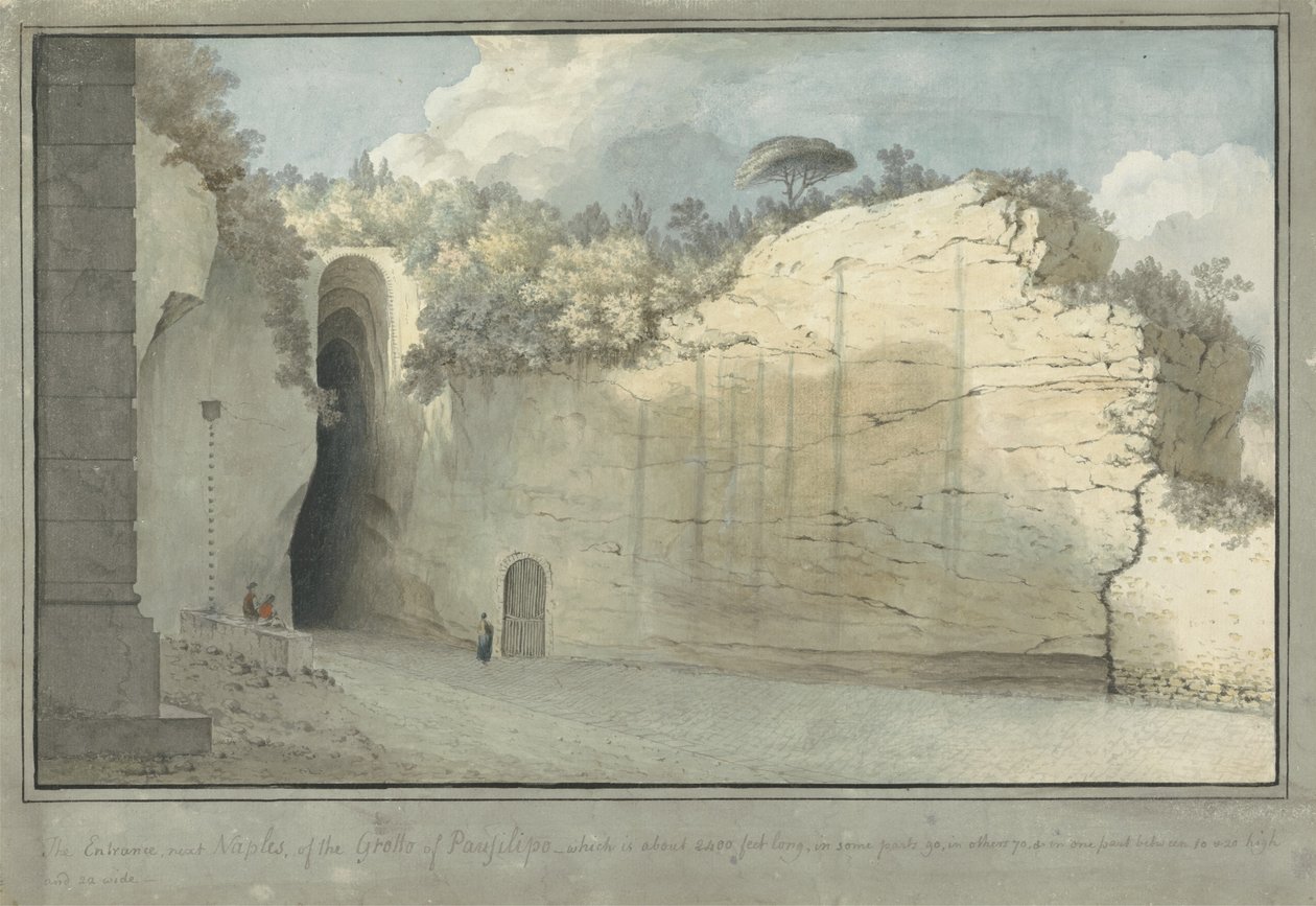 The Grotto at Posillipo, c.1782 (wc på lagt papper) av Thomas Jones