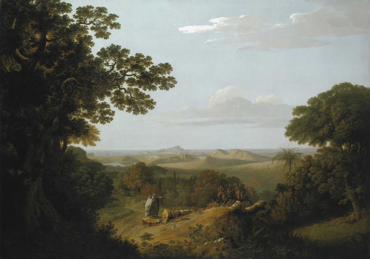 View of the Campi Flegrei from the Camaldolese Convent near Naples av Thomas Jones