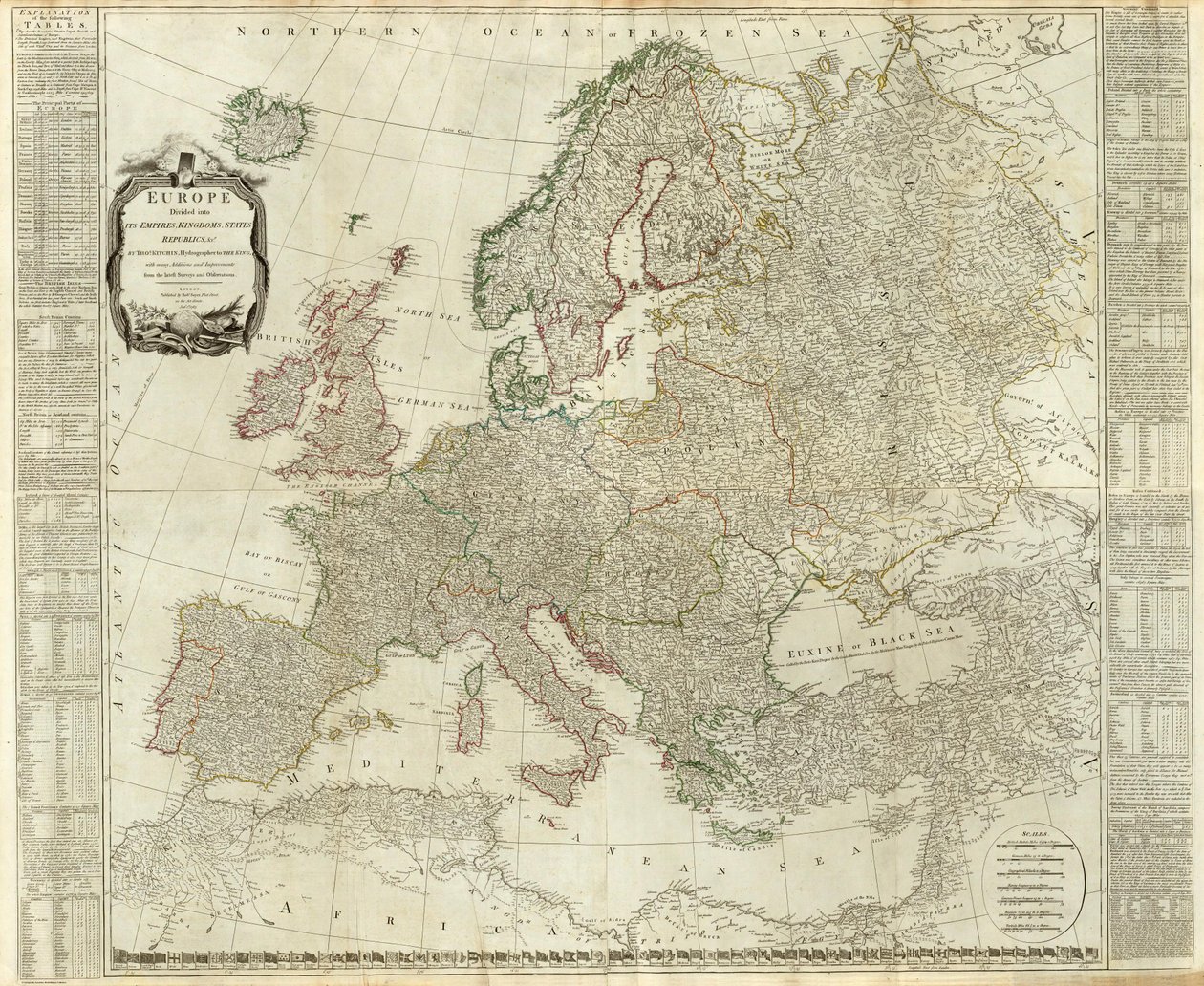 Europa delades in i sina imperier, riken, stater, republiker av Thomas Kitchin