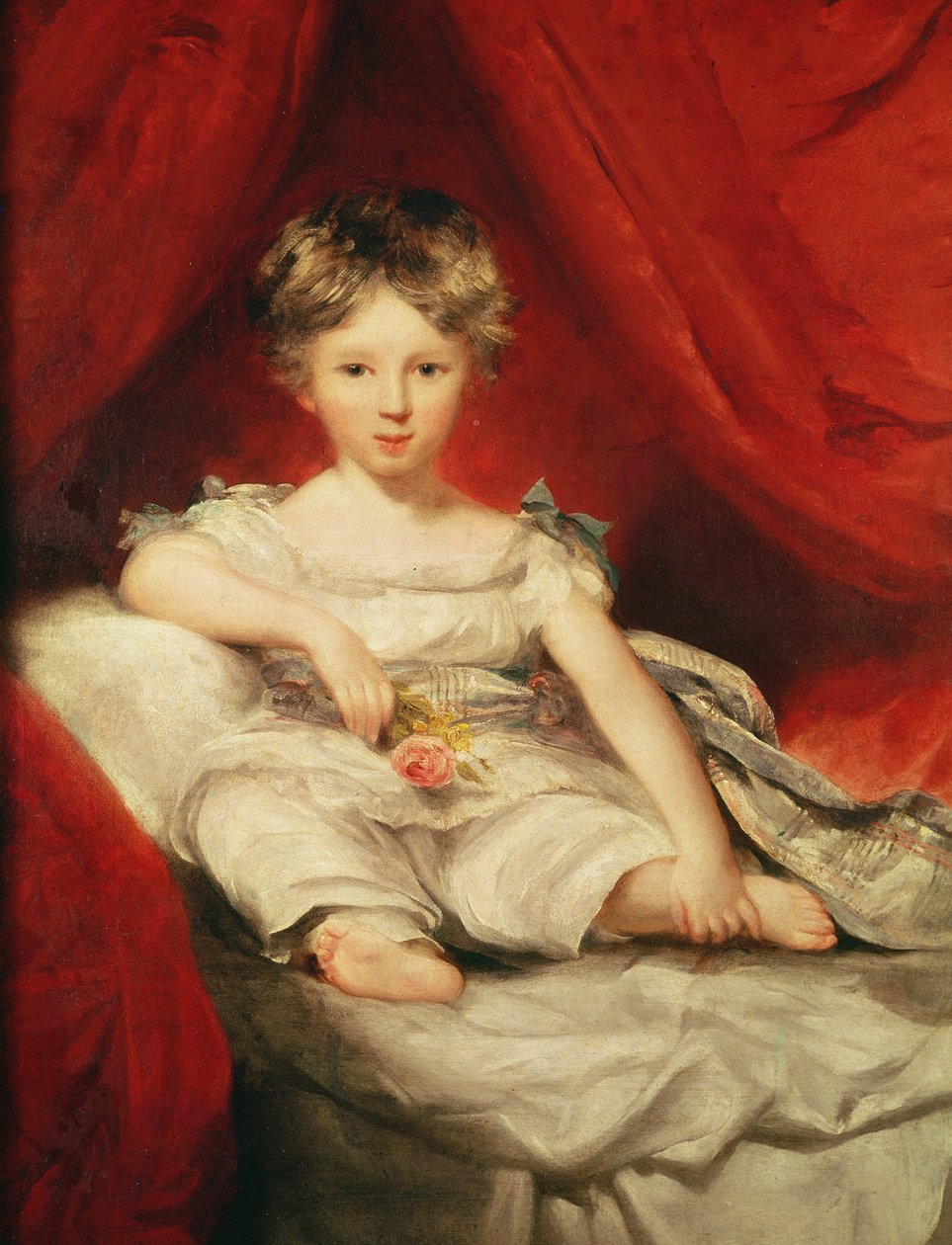 Liten flicka med en ros, 1794 av Thomas Lawrence