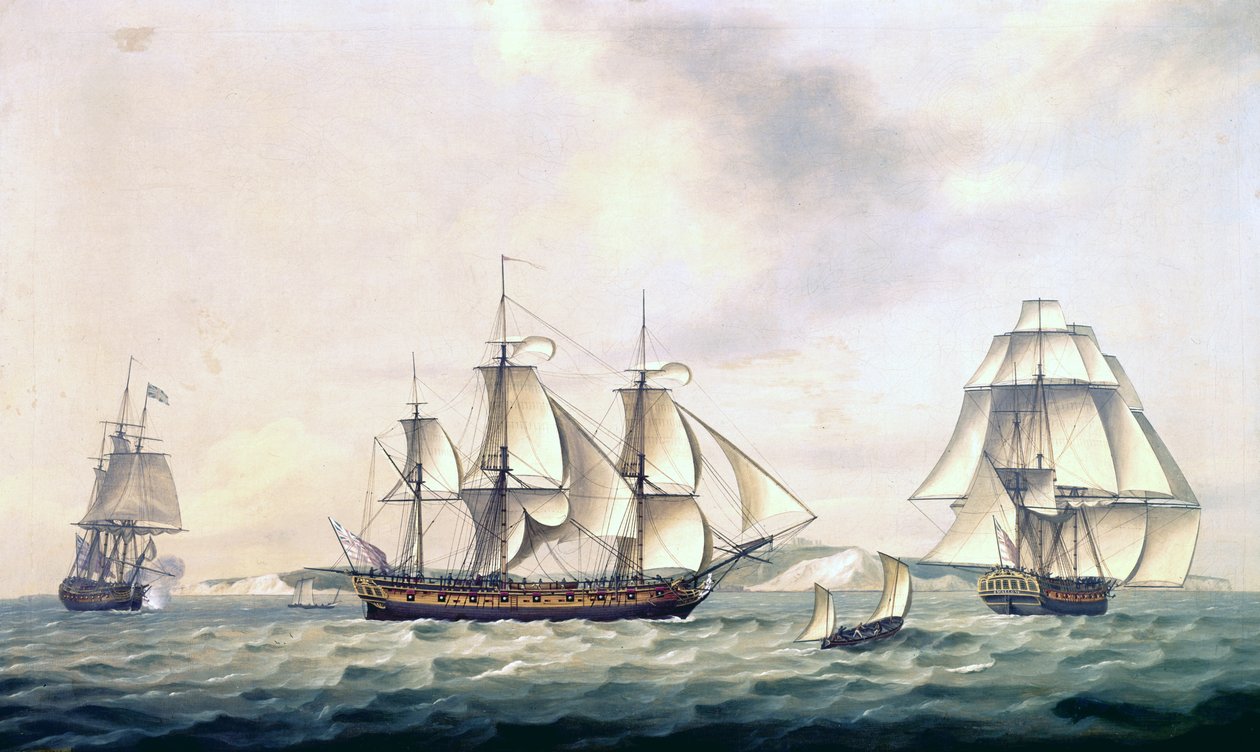 East India Companys Packet Swallow, 1788 av Thomas Luny
